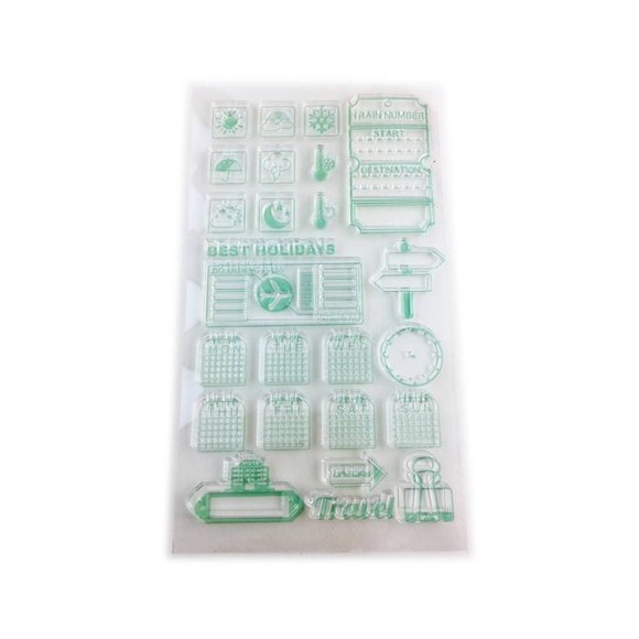 Daily Travel Planner Stamp Kit 25 Pcs Calendar Weather Activity Tracker mq - Picture 1 of 8